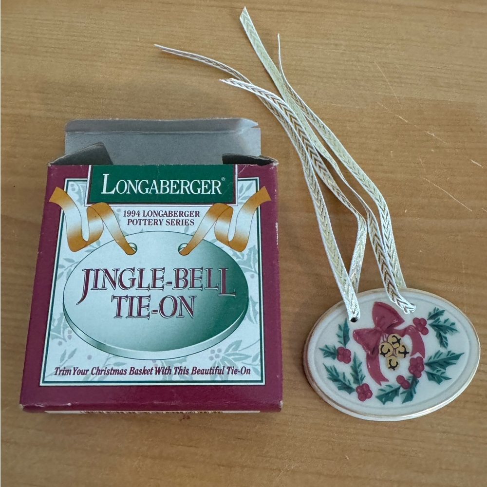 Vintage Longaberger Jingle Bell Tie-On 1994 Pottery Series